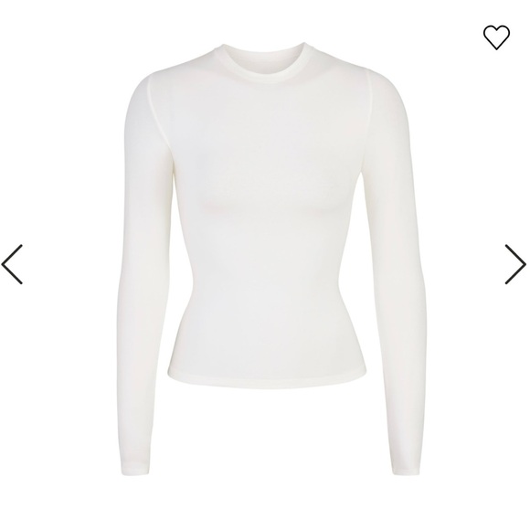 Skims Cotton Jersey Long Sleeve T-Shirt - Picture 1 of 2